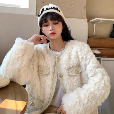 Verdickte lose kurze Jacke Damen Herbst und Winter Temperament Advanced Plüsch