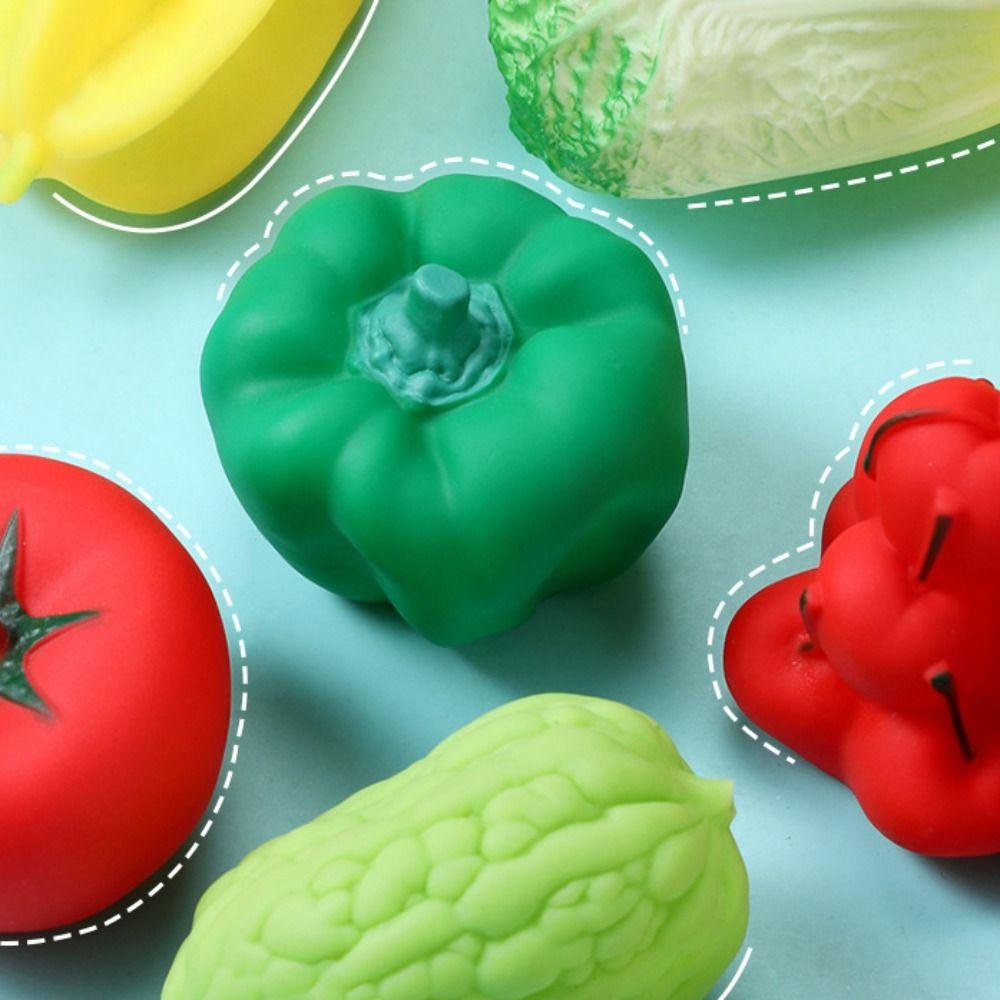 Sound Simulated Fruit Squeeze Toy Vinyl Fruit Play Water Bath Toy Children Adult