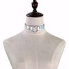 Collana in pelle poliuretanica per donna Choker olografico cuore metallo laser sciarpa gioielli moda