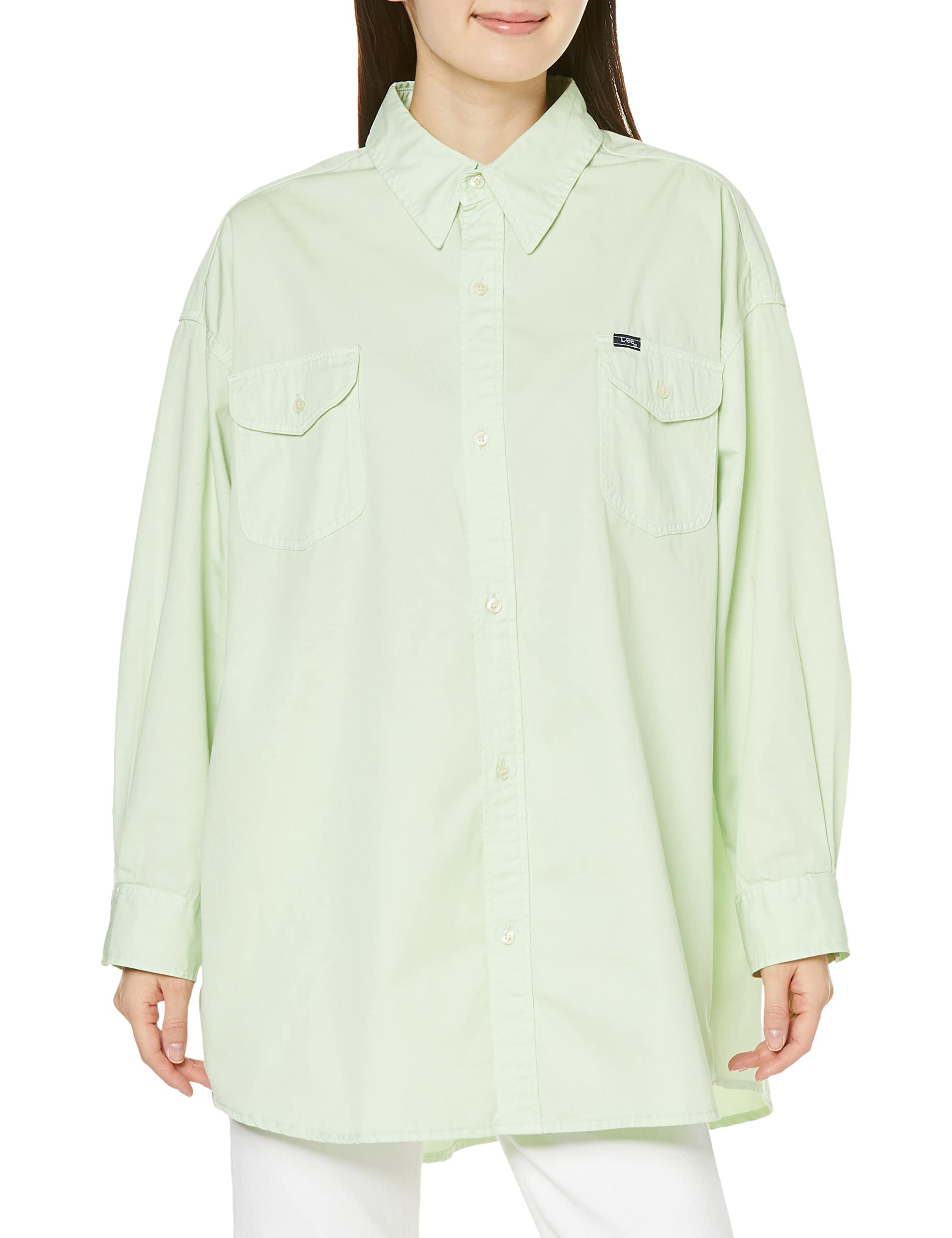 

Женская рубашка Lee Official оверсайз, свободного размера, LL1374-649, зеленая, зелёный