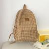 Harajuku Backpack for Girl Corduroy Lattice Backpack Large Capacity Daypacks Travel Bag Student School Backpack