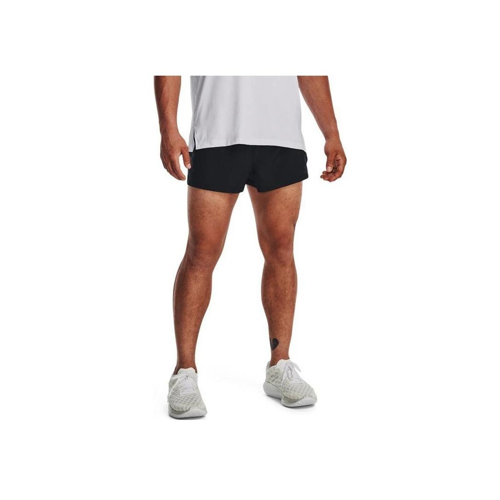 Under Armour Solid Color Running Shorts Men Bottoms Black 1377813-001