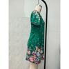 Women Floral Print V Neck Short Sleeve High Waist Fitted Bodycon Midi Dress
