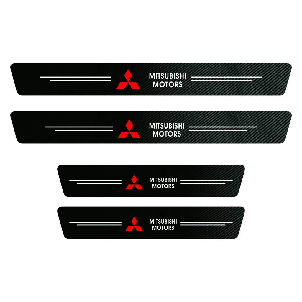 Car Carbon Fiber Door Sill Sticker Auto Protector Strip Waterproof For Mitsubishi Accessories Lancer Outlander ASX Colt I200 Ex