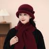 New Winter Pot Hat Rabbit Hair Women Winter Warm Plus Velvet Thickened Wool Knit Hat Fashionable Ear Protection