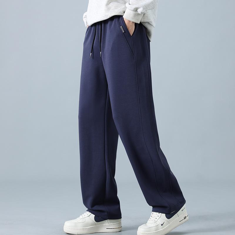 Pants Men's Spring and Autumn New Sports Wide-leg Pants Loose Drape Straight High-waisted Sweatpants Fashionable Solid Color Casual Trousers