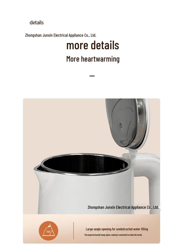 Stainless Steel Electric Kettle with Fast Heating & Auto Power-Off for Dorms