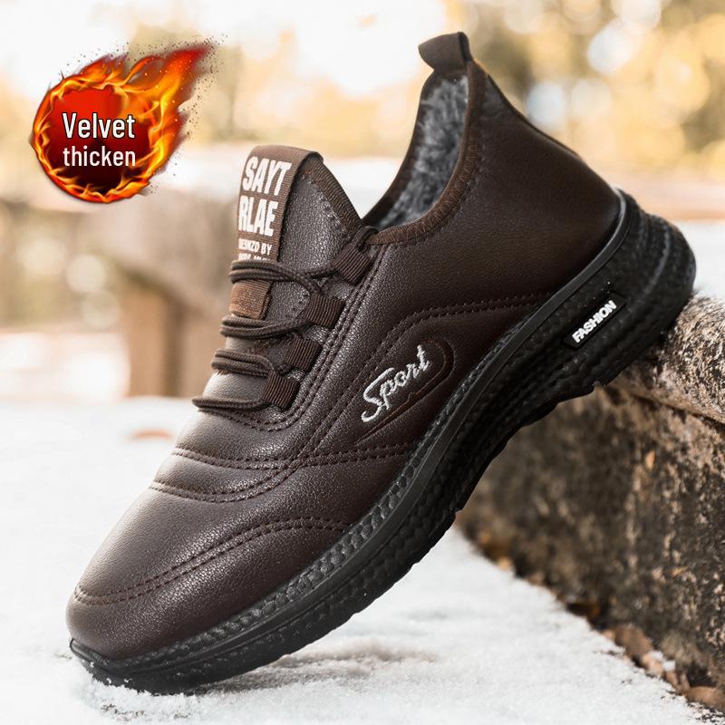 Unisex Warme Leder Baumwolle Rutschfeste Leichte Freizeitschuhe