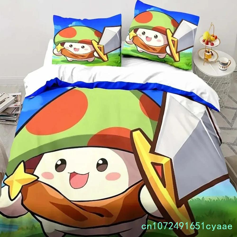 3D Print Anime Game Legend Of Mushroom Pattern Duvet Cover Sets Comforter Bed Linen Gift Twin Queen King Size Romantic Home Gift