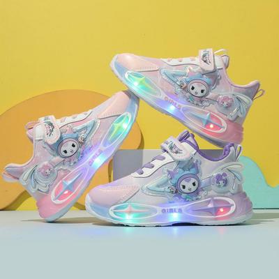 Children's Light-Up Cartoon Sneakers: 2025 Spring/Autumn Collection for Girls (Ages 1-6) - Luminous Leather Shoes