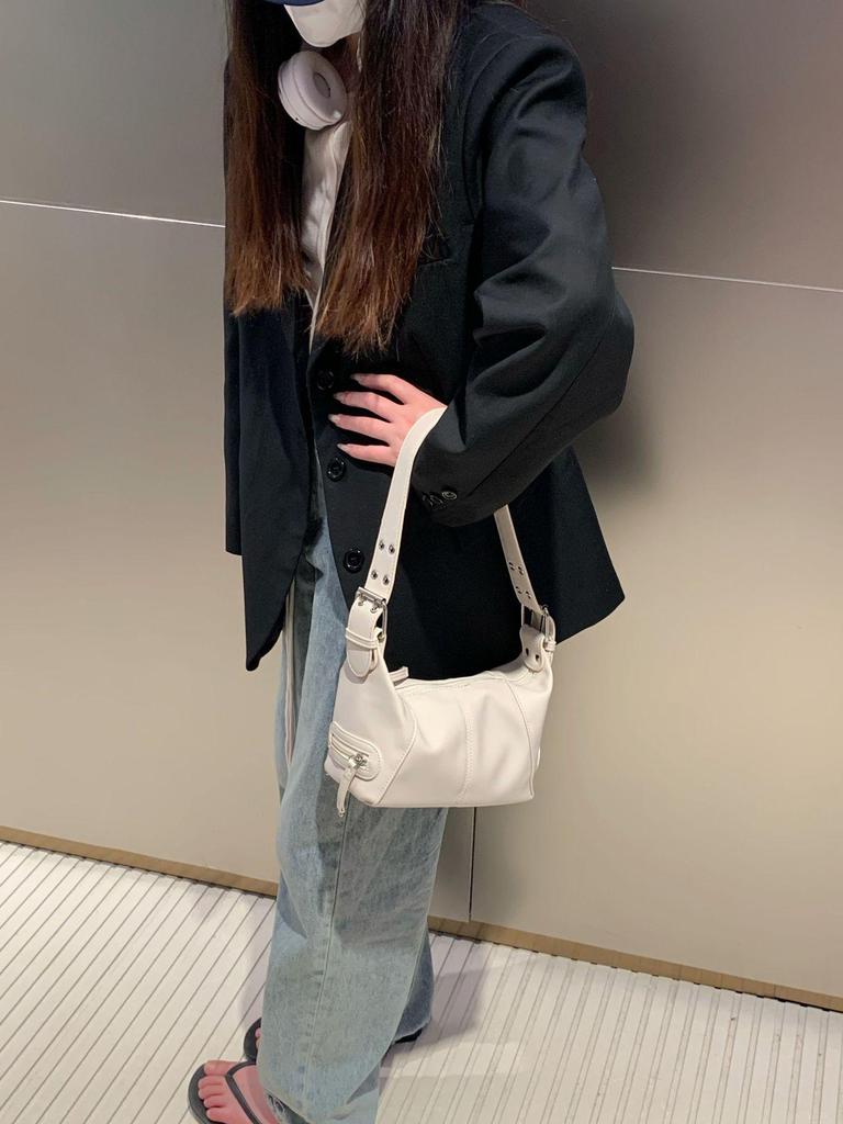 Cool Girl Retro Leather Shoulder Handbag with Zipper - 2025 Design