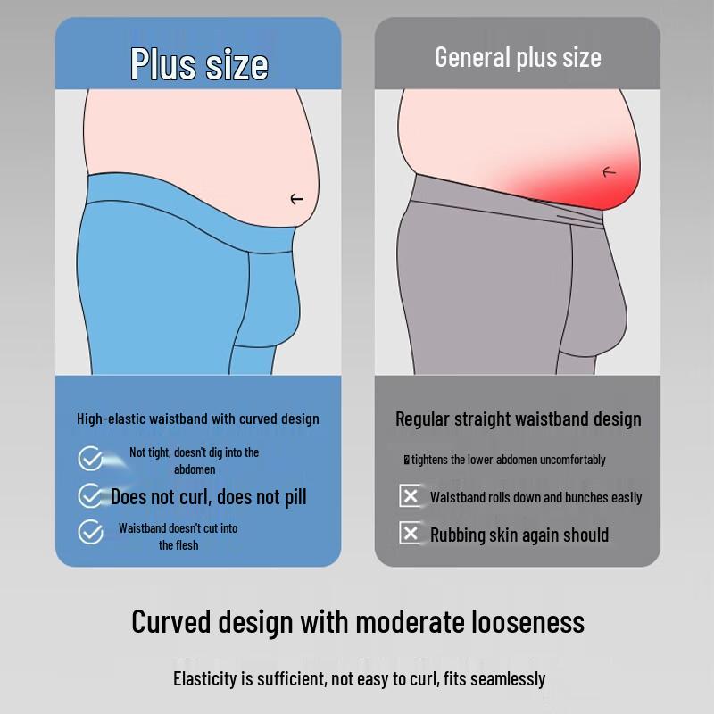 Nanjiren Men's Plus Size Cotton Boxer Briefs 3-Pack