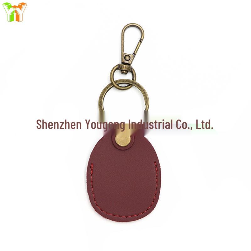 

Кожаный защитный чехол для брелока Airtag Locator с держателем для карт 45*125mm вино красного