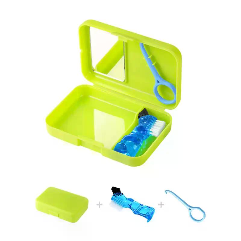 Kit di Pulizia Dentale con Specchio, Spazzolino da Viaggio per Protesi e Estrattore per Apparecchi Ortodontici, Kit per l'Igiene Orale, Spazzolino Interdentale, Cura della Bocca