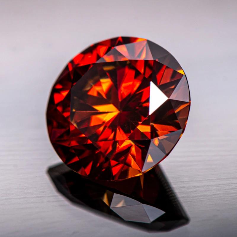 Růžový kulatý moissanitový diamant pěstovaný v laboratoři pro výrobu šperků DIY Materiály s tovární cenou