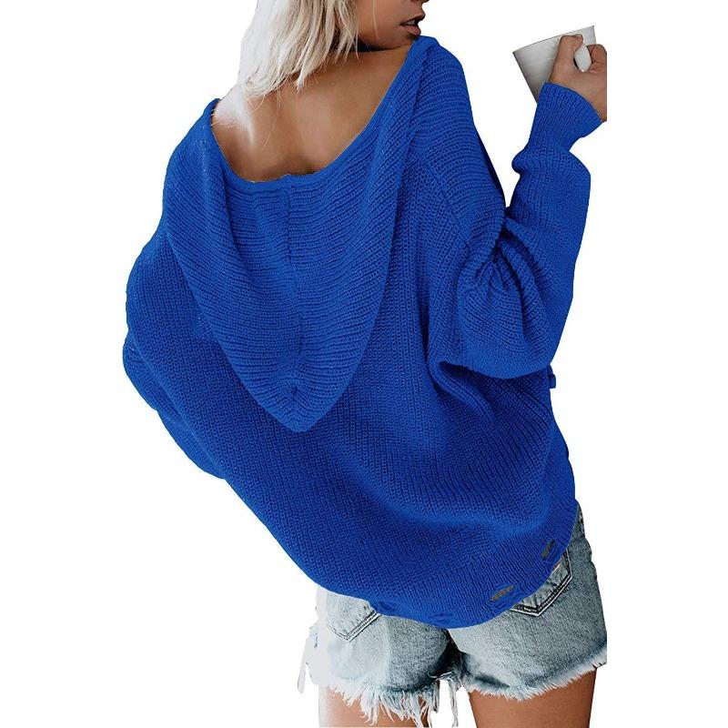 Damen S Kapuzenpullover mit Reißverschluss Lockerer Schnitt Unregelmäßiger Pullover