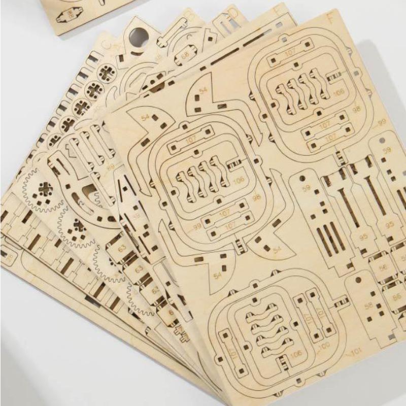 1 Set Marble Run Kit 3D Wooden Spiral Plank Road Puzzles Electric Catapult Track Device Mechanical Model Assembly Gift For Kids