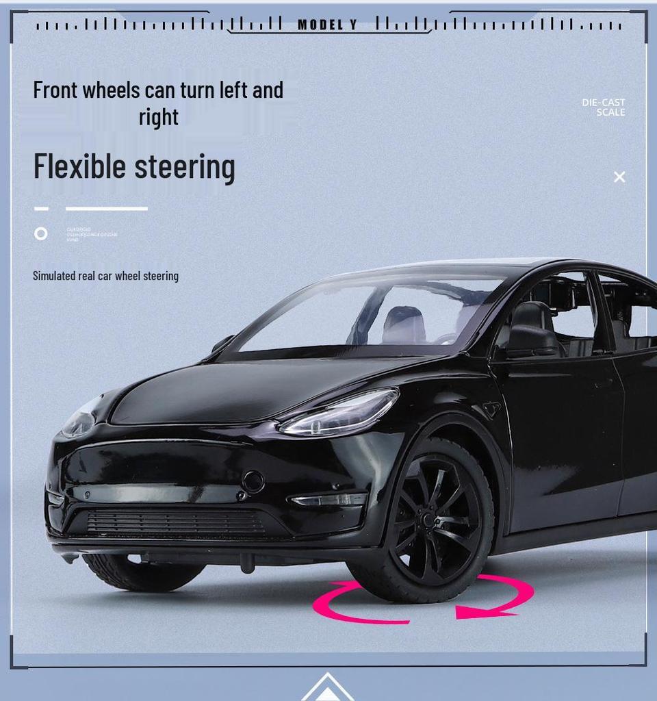 1:24 Tesla Alloy Car Model Simulation Toy - New Energy Vehicle for Kids