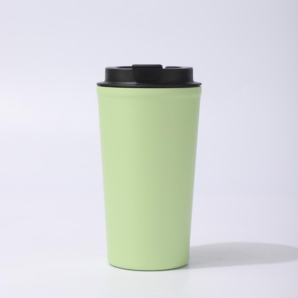 500ml Double Wall 304 Stainless Steel Coffee Cup, Leakproof Flip Lid Vacuum Insulated Travel Mug for Office Car Daily Use
