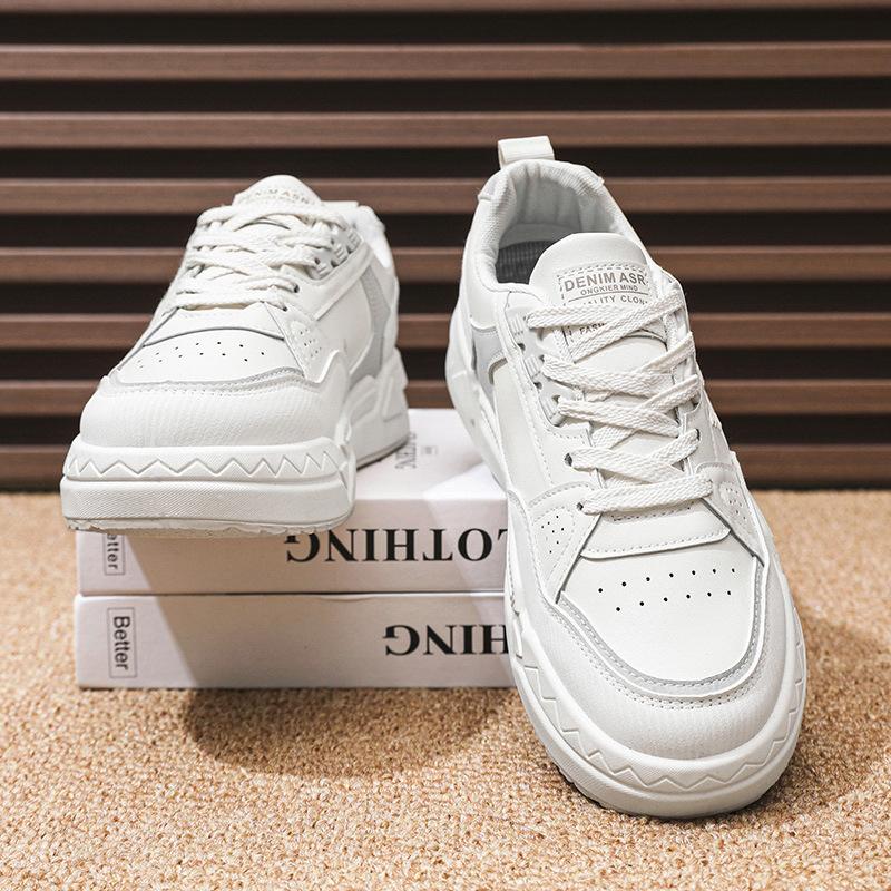 Men's shoes spring and summer shoes men's leather surface breathable boys board shoes trend versatile casual sports leather shoes white shoes men