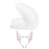 Faux Furs Cats Foxes Wolf Furry Tail and Ears Headband Halloween Party Cosplay Costume Accessories Cats Tail with Tail
