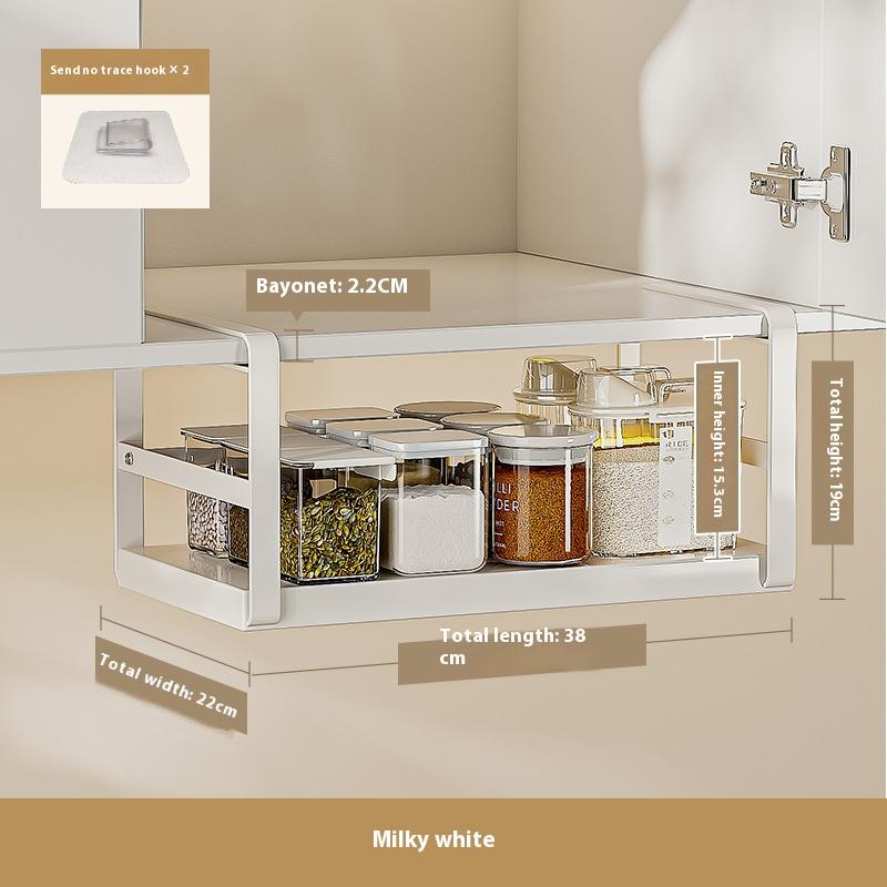 

Expandable Cabinet Storage Shelf Layered Spice Hanging Rack Kitchen Counter Organizers Shelves Under Cabinet Retractable Basket