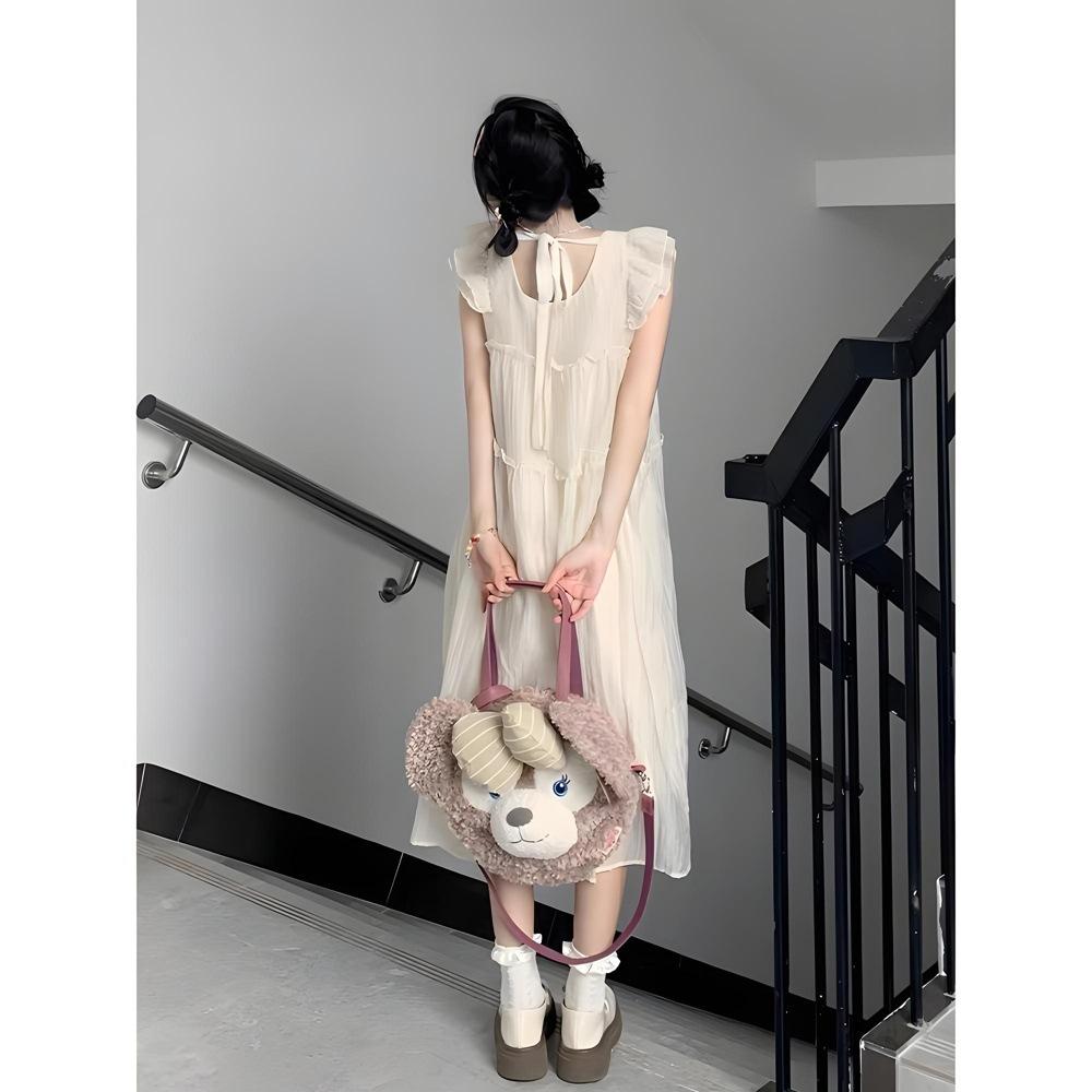 Xiaofei sleeve dress children's summer new small versatile pure milk sweet princess dress