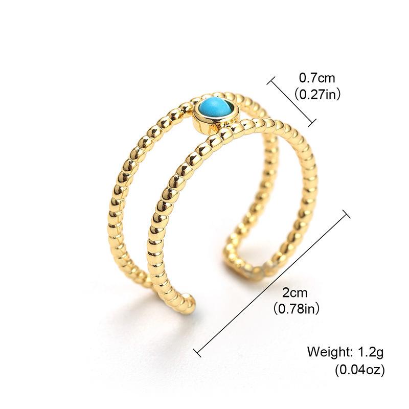 European and American retro high-end gold ring French niche original design ring inlaid jewelry electroplating process