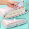 1 A4 Zipper File Bag - Durable Nylon File Storage, Transparent Exam Papers, Books, and Office Supplies Storage Bag with Handle