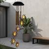Solar-Windspiel mit Sonne, Mond und Sternen-Design 6 Stück LED Außen-Hängeleuchten für Hof und Garten, Solarbetriebene Windspiele,