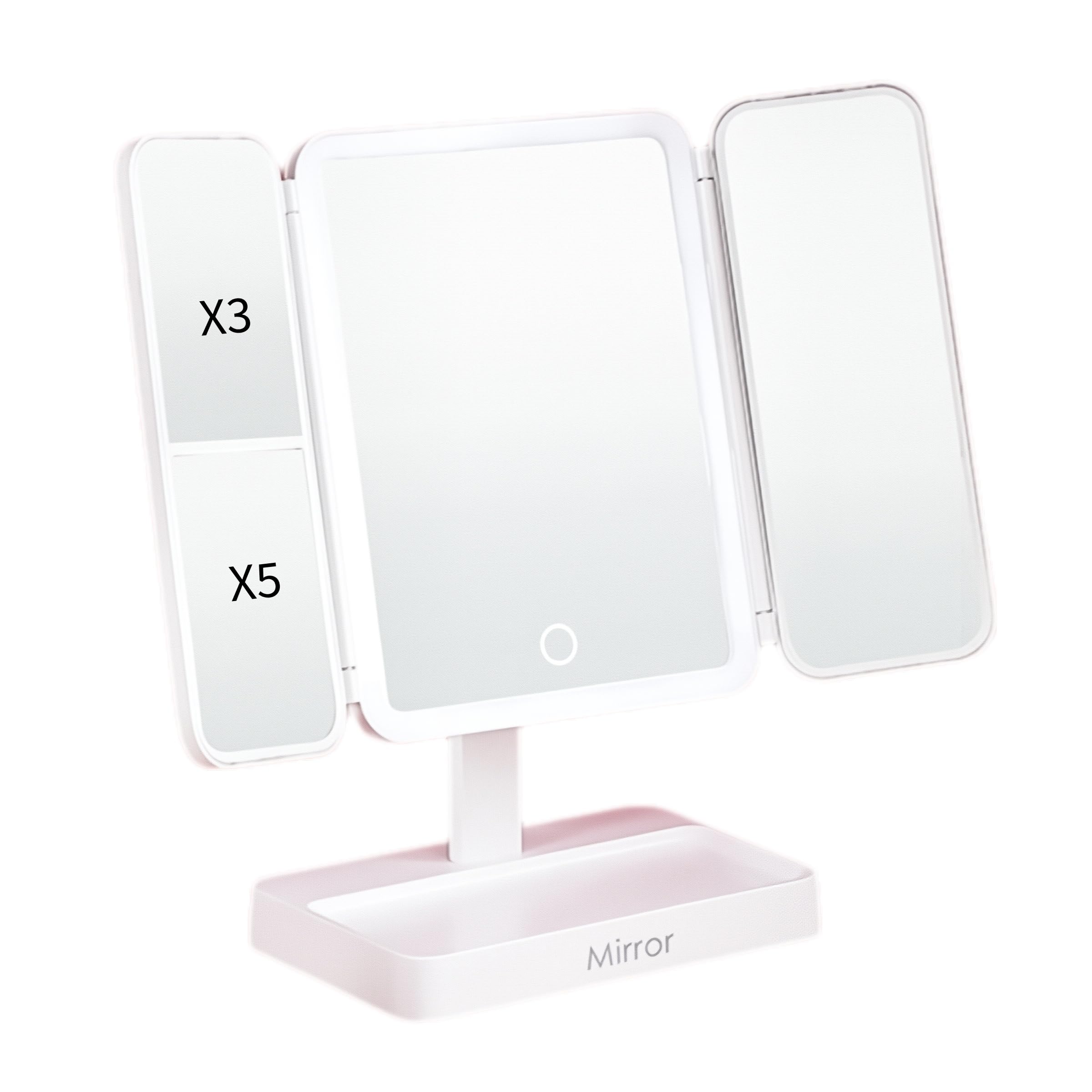 

Светодиодное освещение Макияж Актриса Складной настольный увеличительный USB Регулируемый Стильный подарок Зеркало, Трехстороннее зеркало, Зеркало, Зеркало, 3x/5x Увеличение, белый