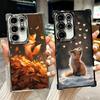 Cartoon Fox Animal Plating Phone Case For Samsung Galaxy S24 S25 FE S26 Edge S23 Ultra S22 S21 Plus S20 Anti-Fall Airabag Cover