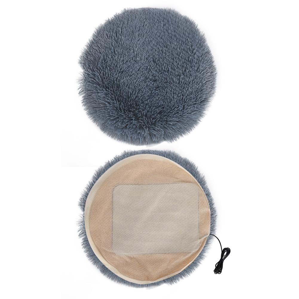 Pets Winter Plush Electric Blanket Heating Mat for Small Dog Cat USB Charging InterfaceSilver Gray