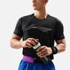 Li Ning Fitness Series Logo Letter Round Neck Comfortable Versatile Quick-Dry Short Sleeve T-Shirt Men T-Shirts Black ATSU021-1