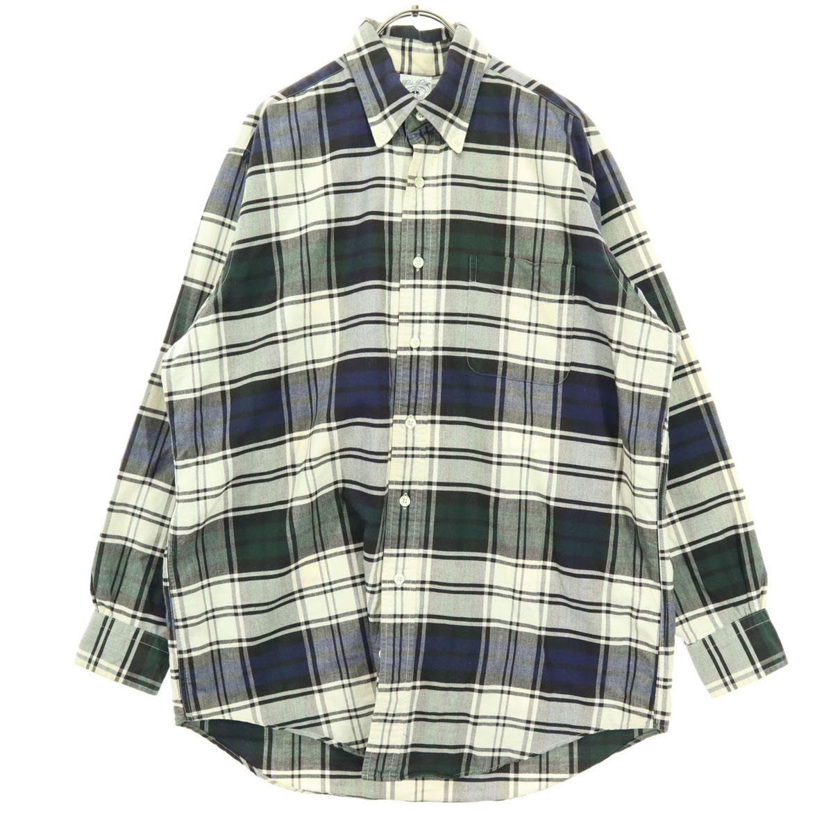 

Brooks Brothers Made in USA Check Pattern Long sleeve Botan Down Cotton shirt Men s Used