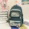 Color Block Backpack Large Capacity Student Schoolbag