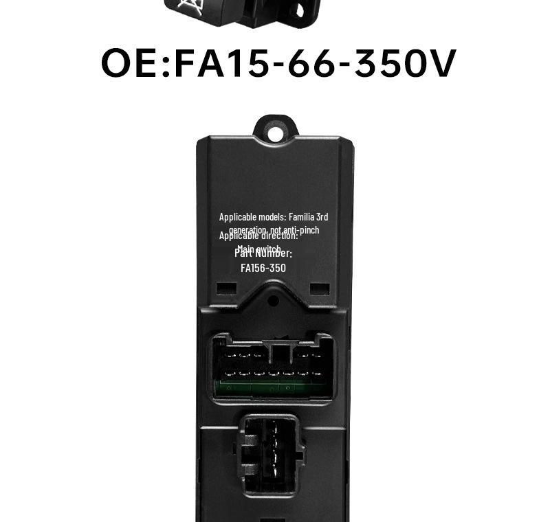 FA15-66-350V Front Left Low-End Auto Window Regulator Switch for 3rd Gen Haima Family.