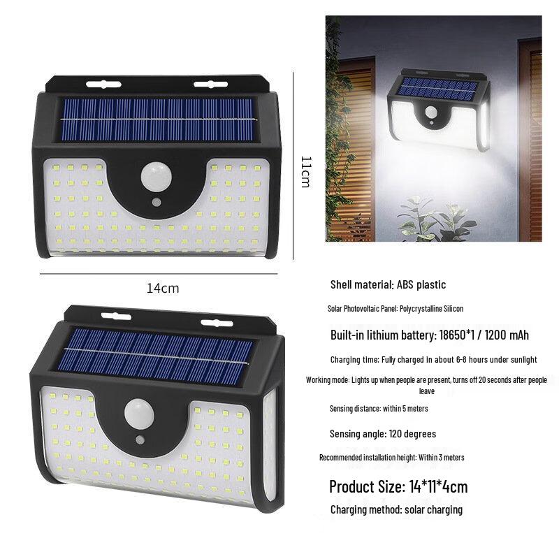 Outdoor Solar Motion Sensor LED Wall Light