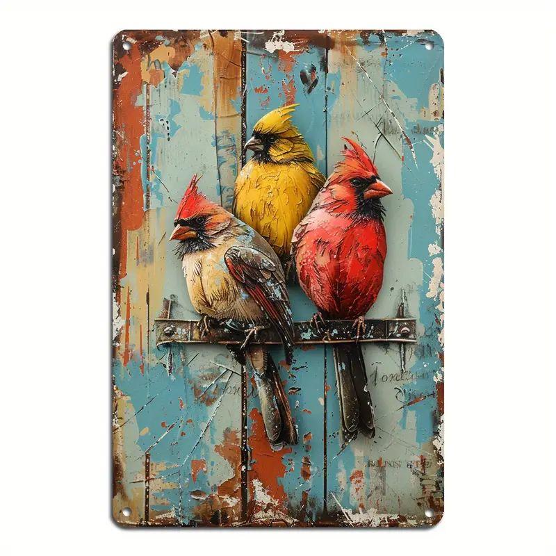 Metal Tin Poster Pastoral Birds Metal Tin Signs Posters Plate Wall Decor for Bars Restaurant Cafe Clubs Retro Posters Plaque