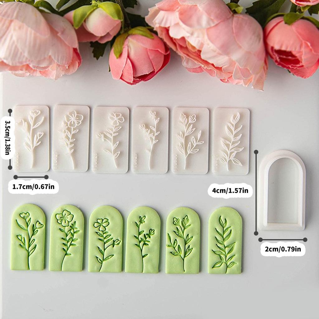 7 Piece DIY Craft Tool Set for Creating Floral Polymer Clay Earrings Accessory Tool Jewelry Mould for Hobbyists