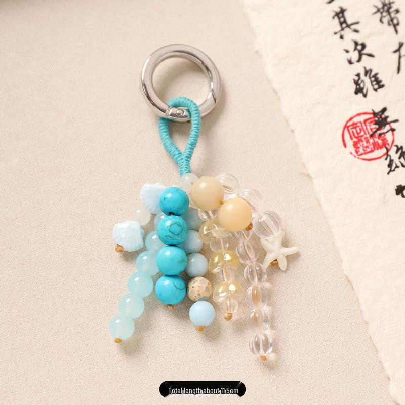 Handmade Beaded Keychain: Summer Chinese Style Woven Bodhi Pendant for Bags