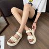 2025 spring and summer new thick-soled open-toed women's shoes breathable and lightweight Velcro beach shoes casual word with sandals women