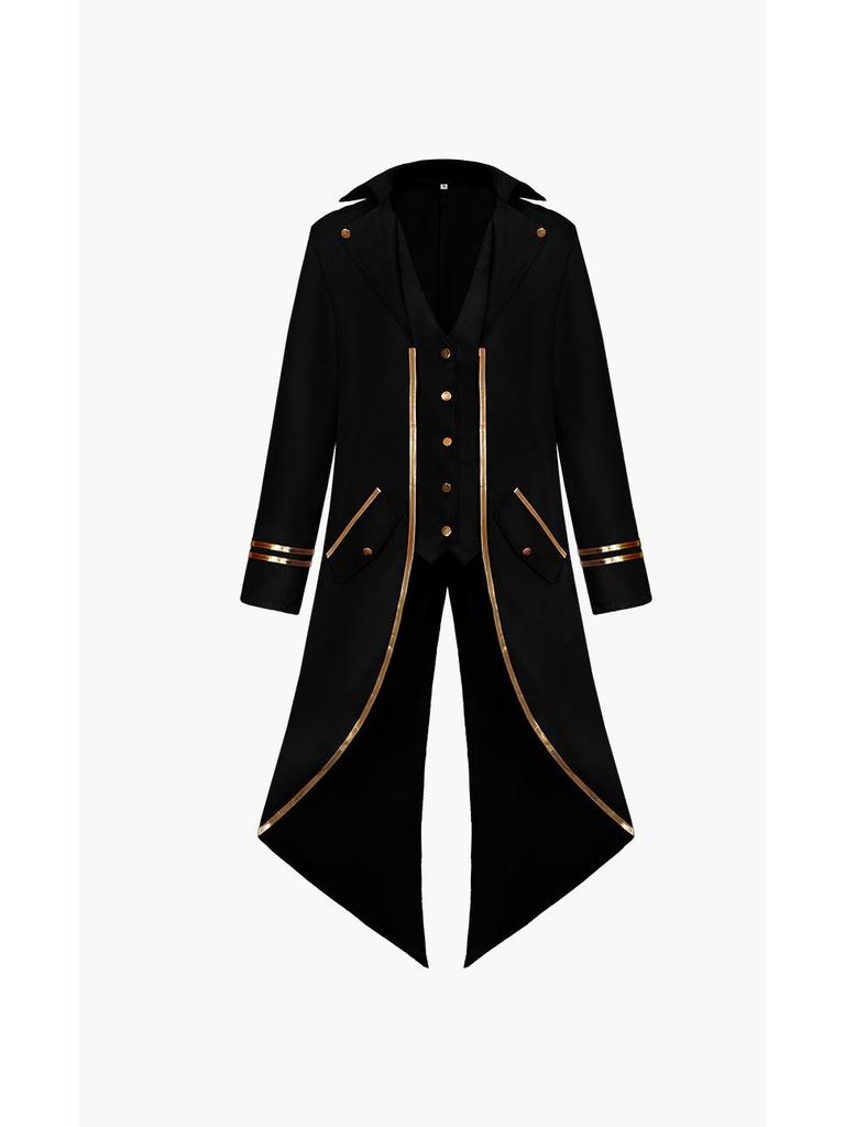2022 Medieval Gold Trim Swallowtail Coat Halloween Costume
