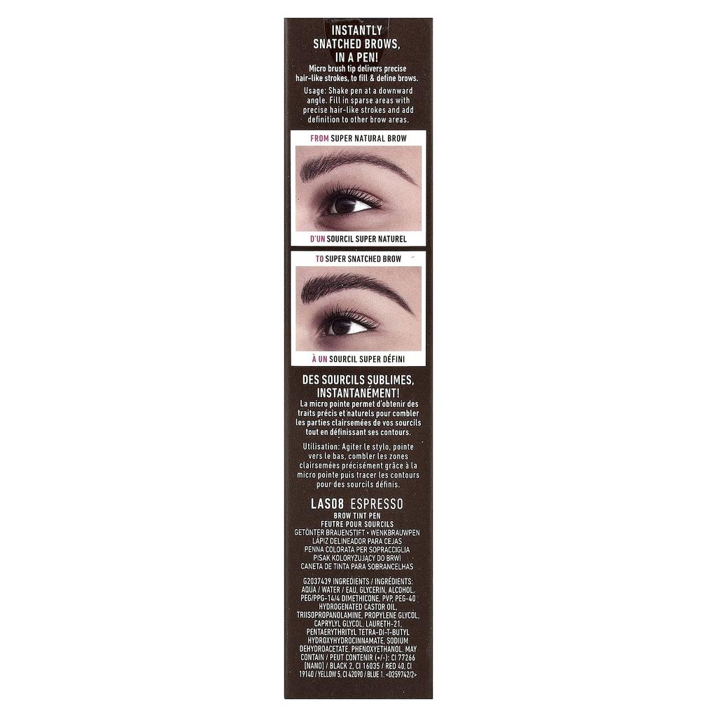 NYX Professional Makeup, Lift & Snatch! Brow Tint Pen, 08 Espresso, 1 ml (0.03 fl oz)