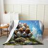 Stars Print Throw Blanket Cute Star Pattern Soft Breathable Fleece Blanket Watercolor Geometric Fuzzy Blanket for Sofa Bed Couch