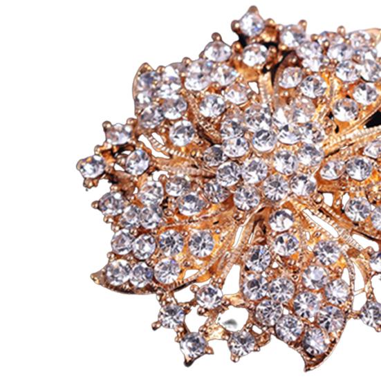 Broșă Ace rafinat anti-rugină placat cu argint cu stras floare rotundă pentru piept pentru întâlniri