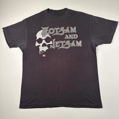 Vtg Flotsam and Jetsam Band Full Size Black 100% Cotton Shirt BT341 Unisex T-Shirt