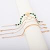 European and American fashion sequined fringed water wave texture bracelet handmade beaded white and green contrasting geometric 1-piece set bracelet