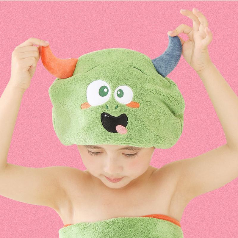 Cartoon Animal Child Hair Towel Cap Cute Drying Hat Quick-dry Microfiber Super Absorption Hair Twist Kid Bath Hat Bathroom