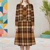 Women Plus Size Printed Two Piece Dress Set Round Neck Long Sleeve Cropped Cardigan Sleeveless Dress